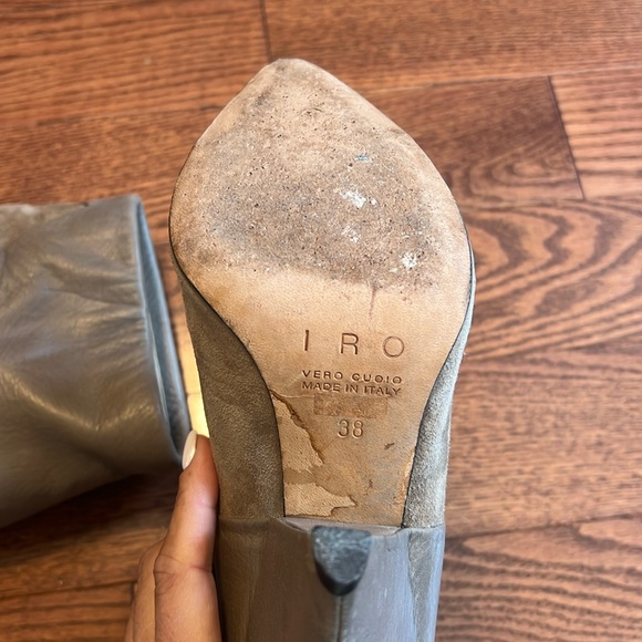 IRO Vileana Suede & Leather Boots in Grey - Picture 5 of 5